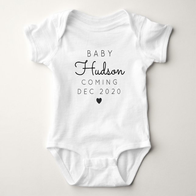 Body Para Bebê Anúncio de Sobrenome Personalizado (Frente)