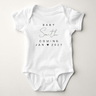 Body Para Bebê Anúncio do Bebê Revelar Nome Sobrenome Família 202