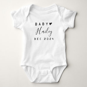 Body Para Bebê Anúncio personalizado de Sobrenome Bebê roupa de b
