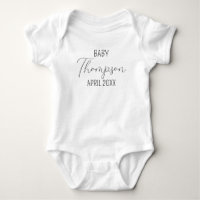 Anúncio personalizado de Sobrenome Bebê roupa de b