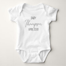 Anúncio personalizado de Sobrenome Bebê roupa de b