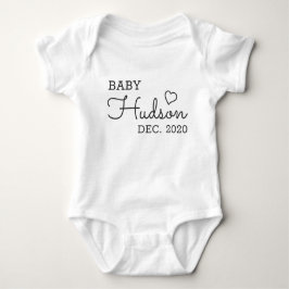 Body Para Bebê Anúncio personalizado do nome do bebê