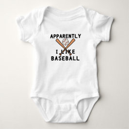 Body Para Bebê Aparentemente Eu Gosto de Beisebol | Jogador de Be