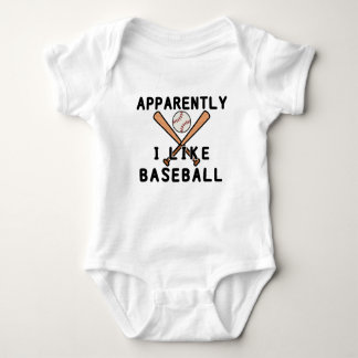 Body Para Bebê Aparentemente Gosto De Baseball | Jogador de beise