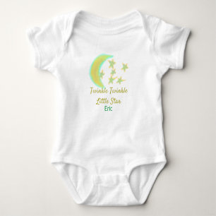Body Para Bebê Apelido verde-amarelo Twinkle Little Star