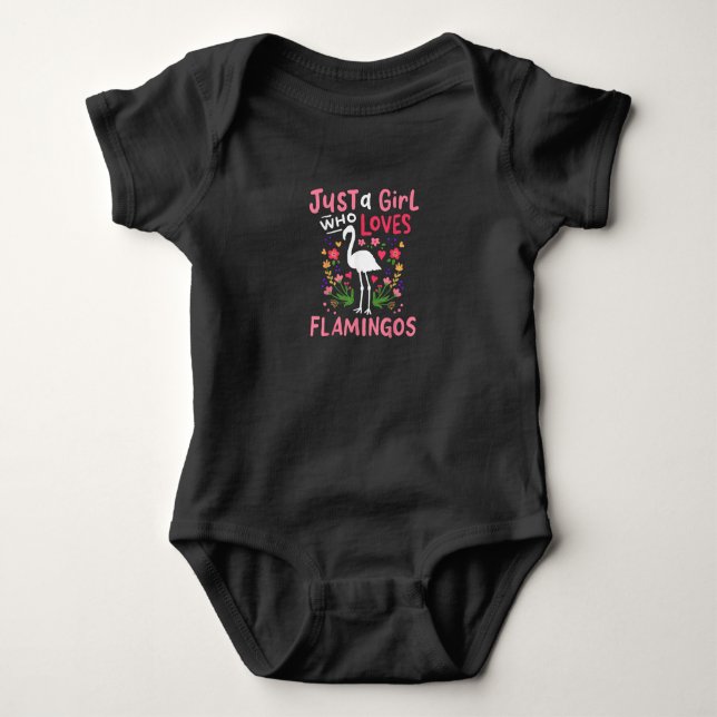 Body Para Bebê Apenas Uma Garota Que Ama Flamingo (Frente)