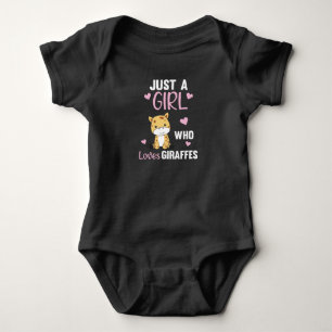 Body Para Bebê Apenas Uma Garota Que Ama Girafas - Girafa Bonita