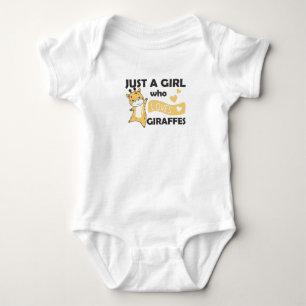 Body Para Bebê Apenas Uma Garota Que Ama Girafas - Girafa Bonita