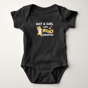 Body Para Bebê Apenas Uma Garota Que Ama Girafas - Girafa Bonita