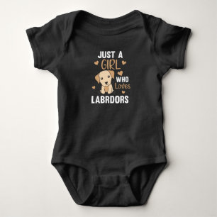 Body Para Bebê Apenas uma garota que ama Labradores Cães Kawaii