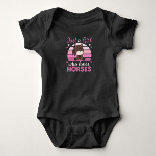 Body Para Bebê Apenas Uma Menina Que Ama Cavalos Pôneos Doces