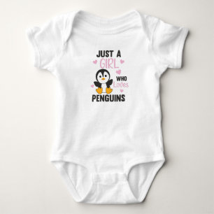 Body Para Bebê Apenas Uma Menina Que Ama Pinguins Coração Pinguim