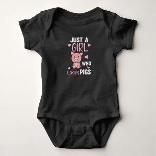 Body Para Bebê Apenas Uma Menina Que Ama Porcos Cute Piglet