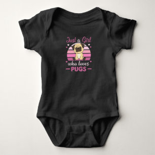Body Para Bebê Apenas Uma Menina Que Puga Adora Cachorro Kawaii P