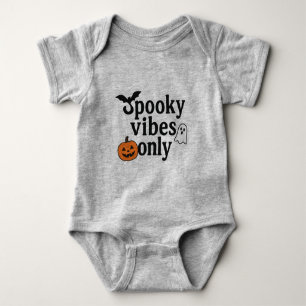 Body Para Bebê Apenas Vibes Spooky 🎃 Design de Vinheta Hallowe