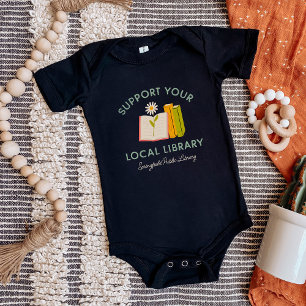 Body Para Bebê Apoie a sua Biblioteca Local Personalizada