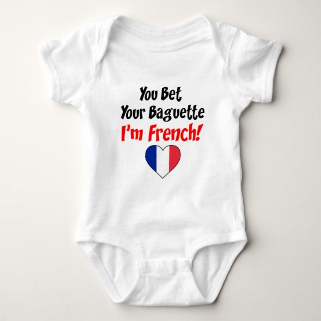 Body Para Bebê Aposte Seu Francês Baguette (Frente)