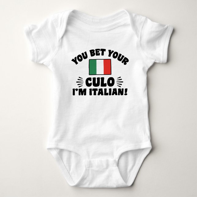 Body Para Bebê Aposto que sou italiano. (Frente)