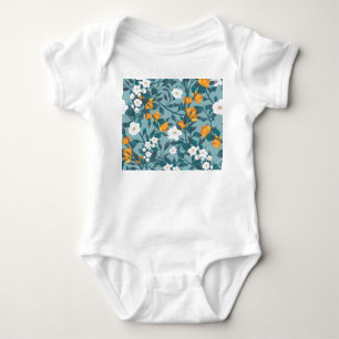Body Para Bebê Apple Floral: Um Padrão De Sangue Motif.
