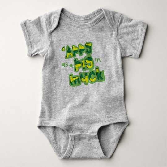 Body Para Bebê 'Appy como um porco no estrume Yorkshire que diz o