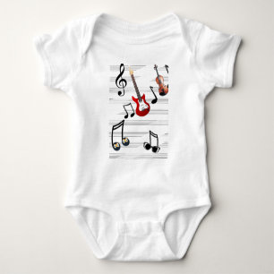 Body Para Bebê Aprecie sua vida com notas da música