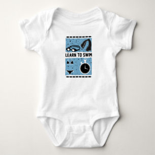 Body Para Bebê Aprenda a Natação com esta adorável design