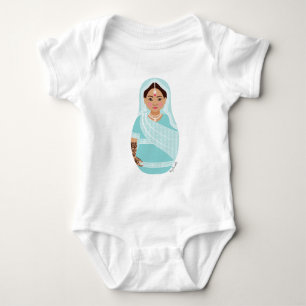 Body Para Bebê Aqua Indian Girl Matryoshka Criança Creeper