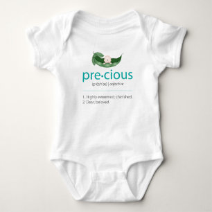 Body Para Bebê Aqua "Precioso" de ervilha-em-pod, chá de bebê