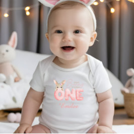 Body Para Bebê Aquarela Algum Coelhinho é UM Aniversário