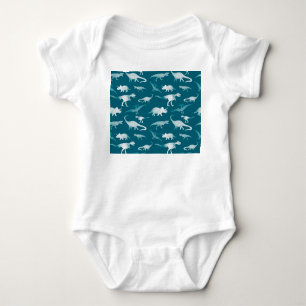 Body Para Bebê Aquarela do Dinossauro: Padrão Têxtil