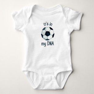 Body Para Bebê Aquarela Está na minha bola de futebol do DNA