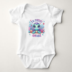 Body Para Bebê Aquarela eu sou uma tartaruga marinha totalmente f