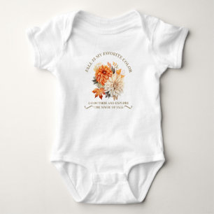 Body Para Bebê Aquarela flores silvestres e folhas de outono
