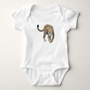 Body Para Bebê aquarela leopardo gato da selva animal pintado ver