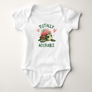 Body Para Bebê Aquarela totalmente adorável menina tartaruga bebê