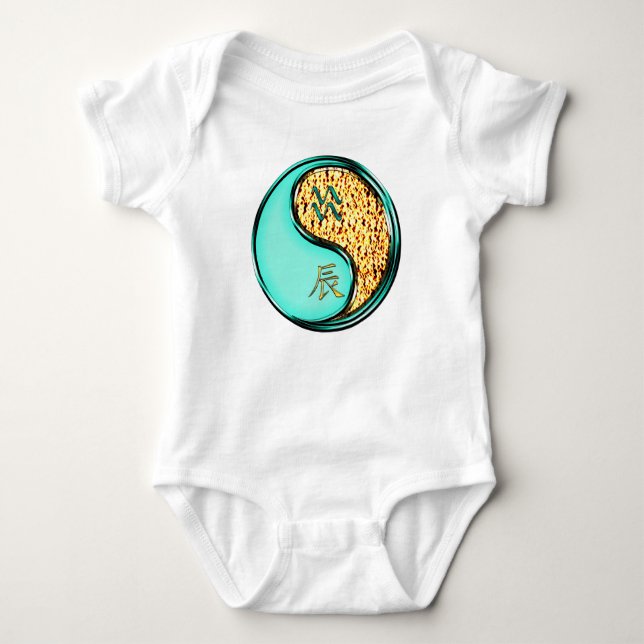 Body Para Bebê Aquário & Dragão de Fogo (Frente)