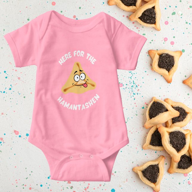 Body Para Bebê Aqui para o Hamantashen Purim (Criador carregado)