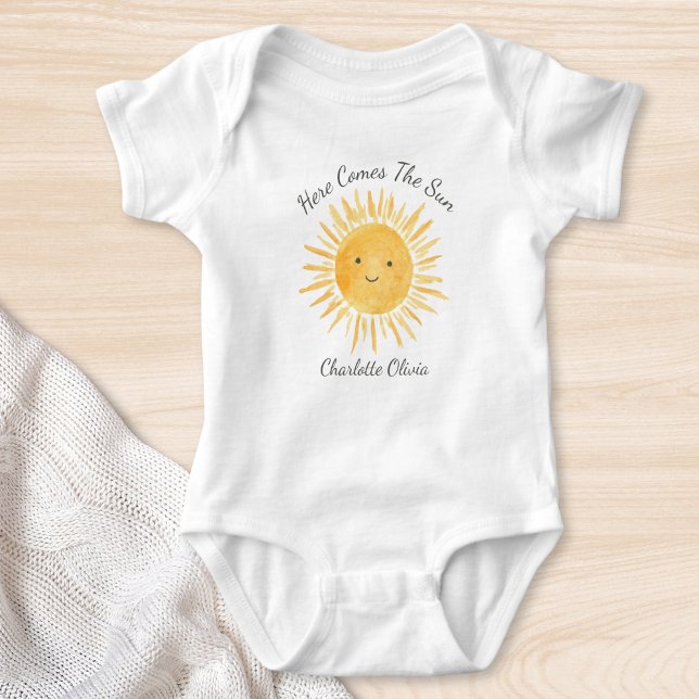 Body Para Bebê Aqui Vem O Sol Personalizado (Criador carregado)