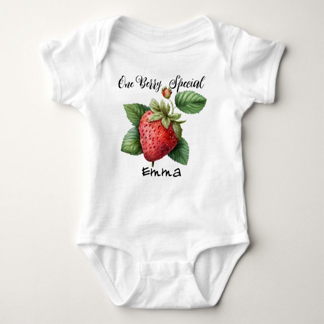 Body Para Bebê Arca de Morango Personalizada - Aterro de Bebê Ber (Frente)