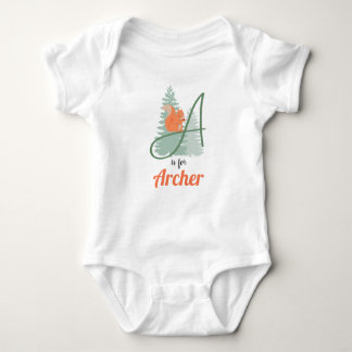 Body Para Bebê Archer Name Reveal - Letra A Woodland Squirrel