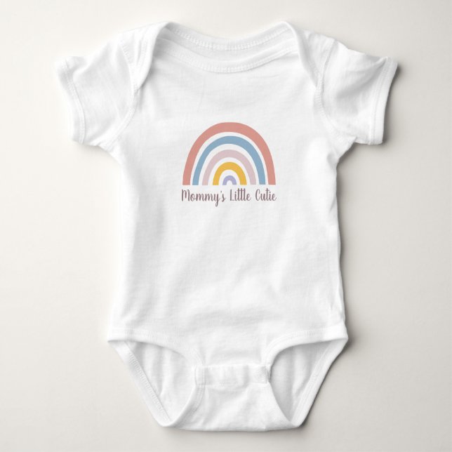 Body Para Bebê Arco-íris Aquarela Boho Chic Personalizado (Frente)
