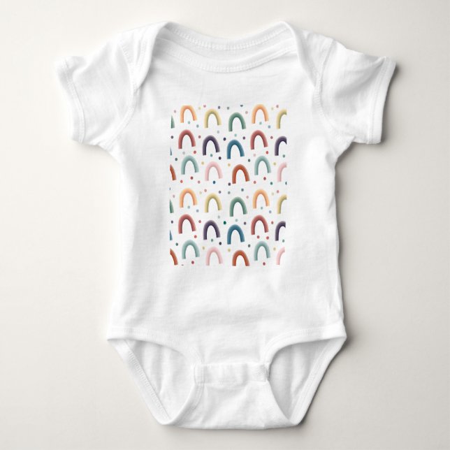 Body Para Bebê Arco-íris Boho (Frente)