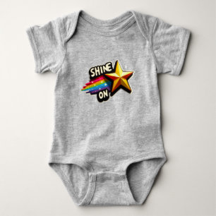 Body Para Bebê Arco-Íris Colorido com Estrela