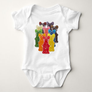 Body Para Bebê arco-íris cores doce amante doce ursinho