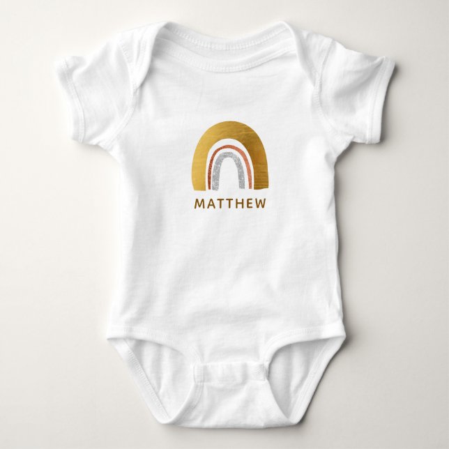 Body Para Bebê Arco-Íris de Ouro Cute Adorável - (Frente)