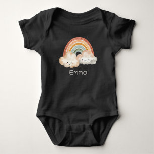 Body Para Bebê Arco-Íris e Nuvens Cutas Personalizados