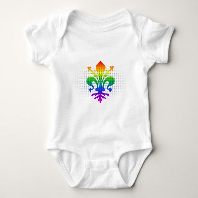 Body Para Bebê Arco-íris Fleur-de-lis (Frente)