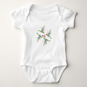 Body Para Bebê Arco-Íris Hummingbird Beijando Flor