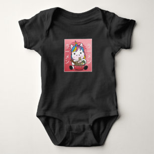 Body Para Bebê Arco-íris Japonês Unicórnio Ama Ramen Massa
