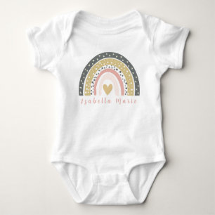 Body Para Bebê Arco-íris Nome Personalizado Cute Morden